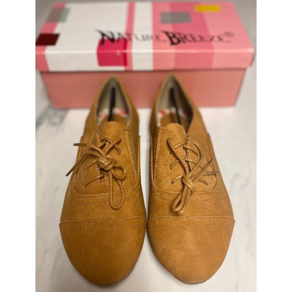 NIB Nature Breeze Tan Oxford Flats Size 7.5 or 9 - Picture 2 of 9